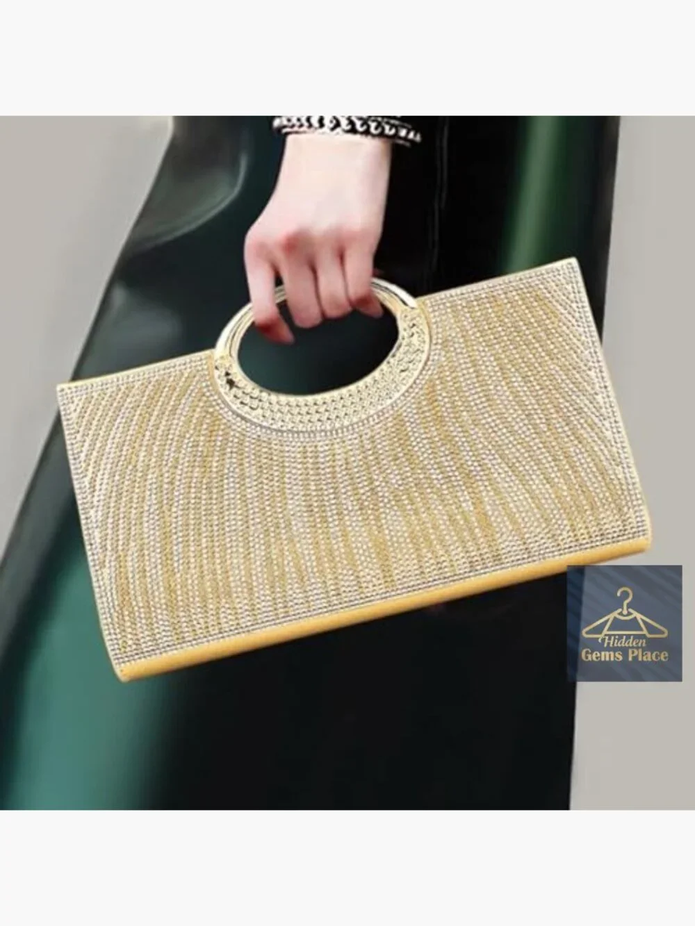 Crystal Evening Handbag Glitter Clutch Wedding Shoulder Bag Small Square